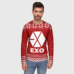 Лонгслив мужской Новогодний Exo, цвет: 3D-принт — фото 2