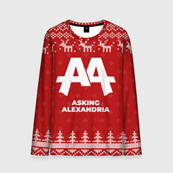 Лонгслив мужской Новогодний Asking Alexandria с оленями, цвет: 3D-принт