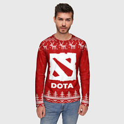 Лонгслив мужской Новогодний Dota с оленями, цвет: 3D-принт — фото 2