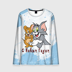 Лонгслив мужской Поздравление от Тома и Джерри, цвет: 3D-принт