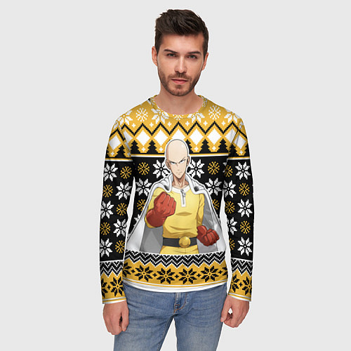 Мужской лонгслив One-Punch Man sweater / 3D-принт – фото 3