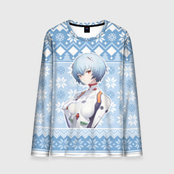 Лонгслив мужской Rei christmas sweater Evangelion, цвет: 3D-принт