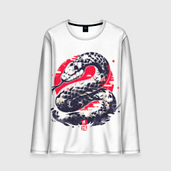 Лонгслив мужской Змея и иероглифы, цвет: 3D-принт