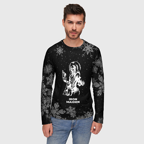 Мужской лонгслив Снежный Iron Maiden / 3D-принт – фото 3