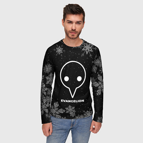 Мужской лонгслив Снежный Evangelion / 3D-принт – фото 3