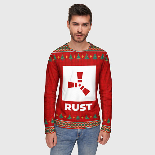 Мужской лонгслив Rust new year / 3D-принт – фото 3