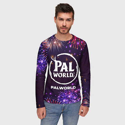 Мужской лонгслив Праздничный Palworld / 3D-принт – фото 3