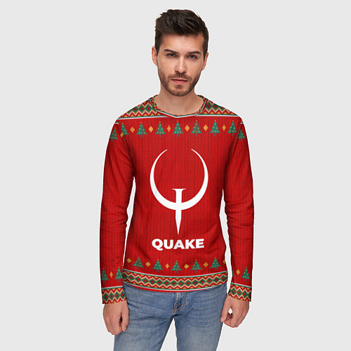 Мужской лонгслив Quake new year / 3D-принт – фото 3