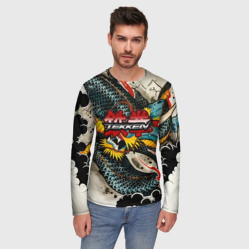 Мужской лонгслив Tekken dragon tatoo / 3D-принт – фото 3