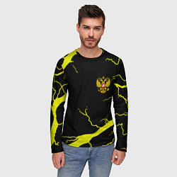 Лонгслив мужской Россия шторм герб, цвет: 3D-принт — фото 2
