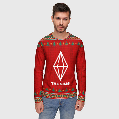 Мужской лонгслив The Sims new year / 3D-принт – фото 3