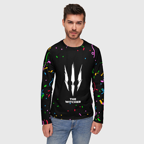 Мужской лонгслив The Witcher конфети / 3D-принт – фото 3