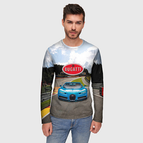 Мужской лонгслив Bugatti - motorsport racing route / 3D-принт – фото 3
