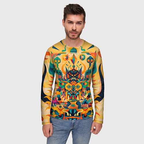 Мужской лонгслив Китайский монстр / 3D-принт – фото 3