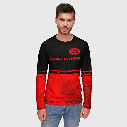 Мужской лонгслив Land Rover - red gradient посередине / 3D-принт – фото 3