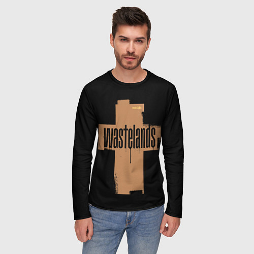 Мужской лонгслив Гранжевый крест / 3D-принт – фото 3