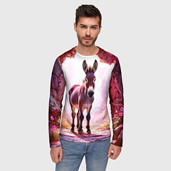 Лонгслив мужской Осел в розовом свете, цвет: 3D-принт — фото 2