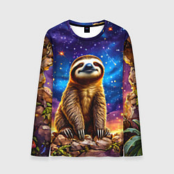 Лонгслив мужской Ленивец и звездное небо, цвет: 3D-принт