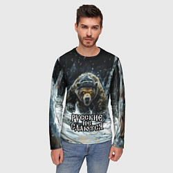 Лонгслив мужской Русские не сдаются - медведь в лесу, цвет: 3D-принт — фото 2