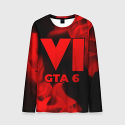 Лонгслив мужской GTA 6 - red gradient, цвет: 3D-принт
