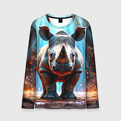 Лонгслив мужской Носорог в лучах, цвет: 3D-принт