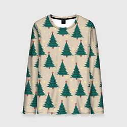 Лонгслив мужской Новогодняя ель, цвет: 3D-принт