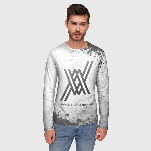 Мужской лонгслив Darling in the FranXX - white gradient / 3D-принт – фото 3