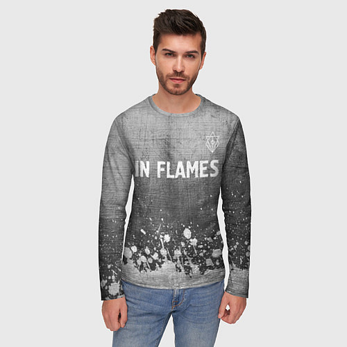 Мужской лонгслив In Flames - grey gradient посередине / 3D-принт – фото 3