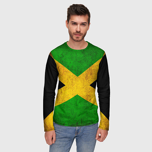 Мужской лонгслив Jamaica flag / 3D-принт – фото 3