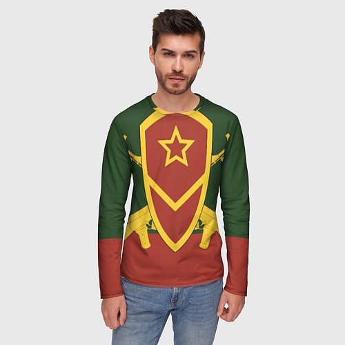 Мужской лонгслив Мотострелковые войска: герб со щитом / 3D-принт – фото 3