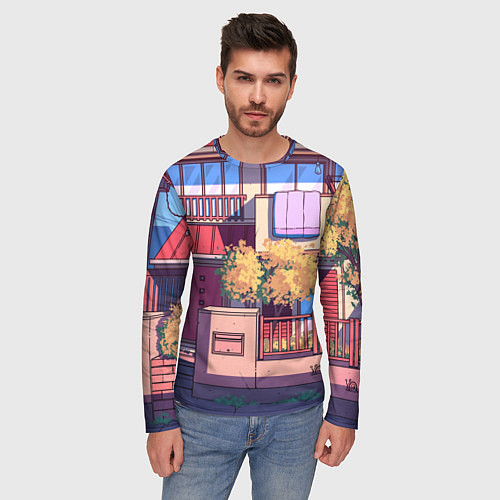 Мужской лонгслив Lo-fi японский стиль улица / 3D-принт – фото 3