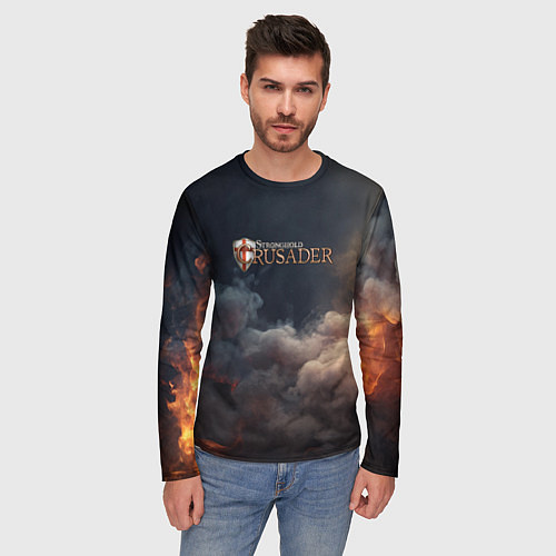 Мужской лонгслив Stronghold Crusader logo / 3D-принт – фото 3