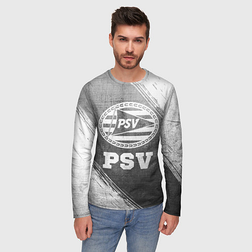 Мужской лонгслив PSV - grey gradient / 3D-принт – фото 3