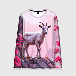Лонгслив мужской Козлик в розовом свете, цвет: 3D-принт
