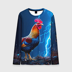 Лонгслив мужской Петух и молния, цвет: 3D-принт