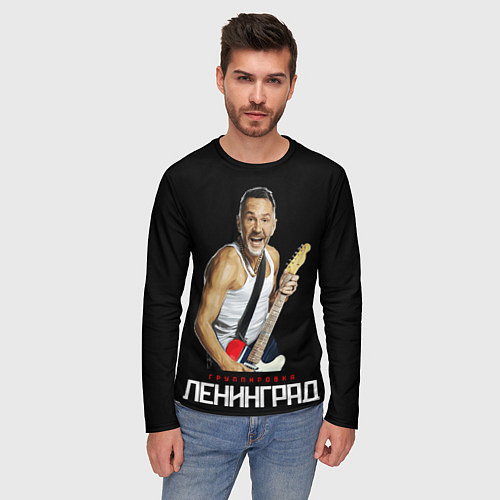 Мужской лонгслив Leningrad group - Sergey / 3D-принт – фото 3