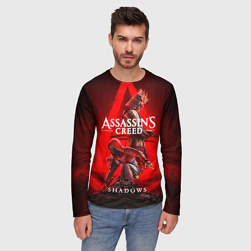 Мужской лонгслив Assassins Creed - Shadows / 3D-принт – фото 3
