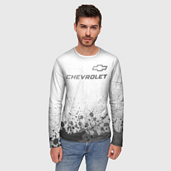 Лонгслив мужской Chevrolet - white gradient посередине, цвет: 3D-принт — фото 2