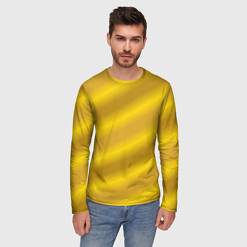 Мужской лонгслив Золотой градиент / 3D-принт – фото 3