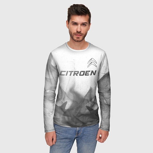 Мужской лонгслив Citroen - white gradient посередине / 3D-принт – фото 3