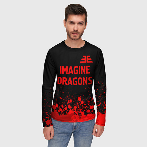 Мужской лонгслив Imagine Dragons - red gradient посередине / 3D-принт – фото 3