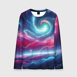 Лонгслив мужской Spiral neon galaxy - ai art fantasy, цвет: 3D-принт