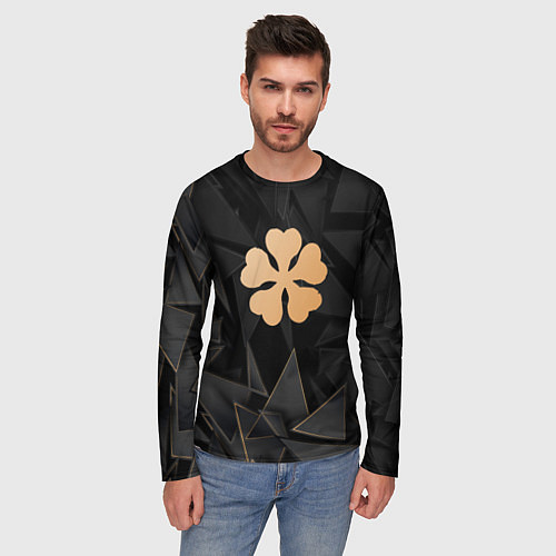 Мужской лонгслив Black Clover golden poly / 3D-принт – фото 3