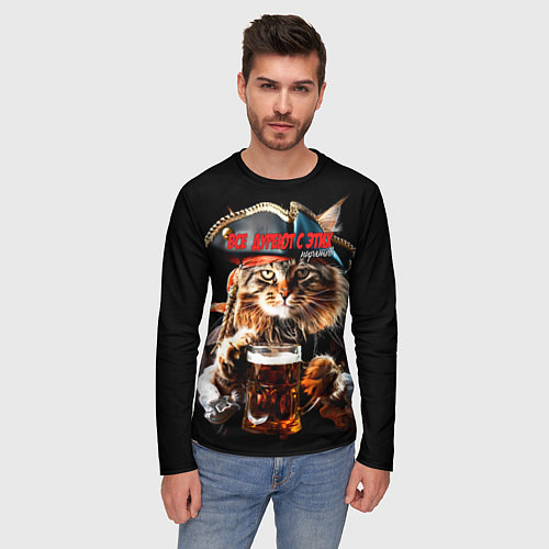 Мужской лонгслив Все дуреют с этих пиратов / 3D-принт – фото 3