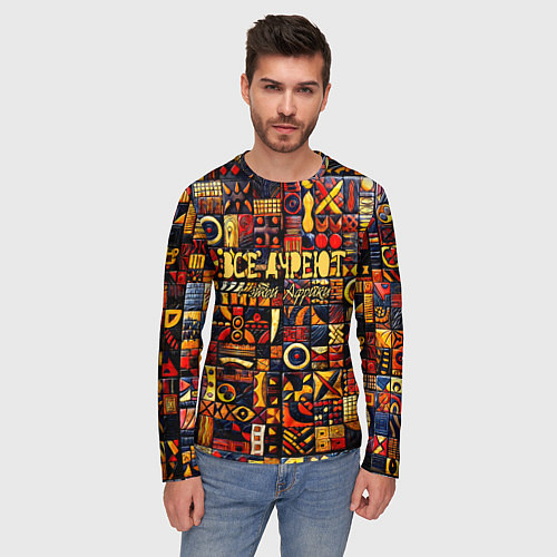 Мужской лонгслив Все дуреют с этой Африки / 3D-принт – фото 3