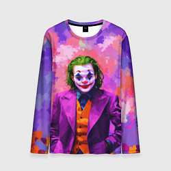 Лонгслив мужской Джокер и фиолетовые краски, цвет: 3D-принт
