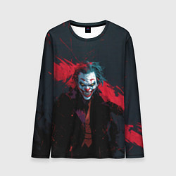 Лонгслив мужской Джокер и красная полоса краски, цвет: 3D-принт