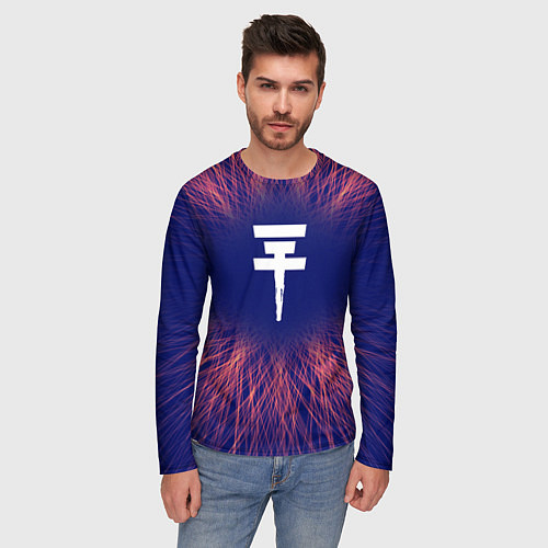 Мужской лонгслив Tokio Hotel red energy / 3D-принт – фото 3