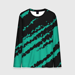 Мужской лонгслив The color is black and turquoise