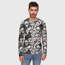 Лонгслив мужской Черепа и красные звезды, цвет: 3D-принт — фото 2